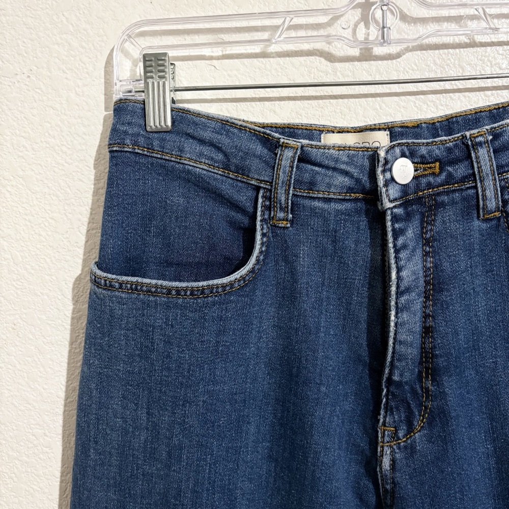 Anthropologie Pilcro The Kenna Mid-Rise Heritage Barrel Jeans Medium Indigo Blue - Picture 7 of 11